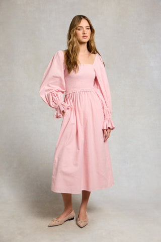 SMOCK DRESS PALE PINK