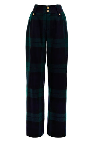 HIGH WAISTED STRAIGHT TROUSER - BLACKWATCH