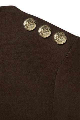 HARPER LONG SLEEVE TOP - WALNUT