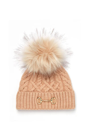 Horsebit Bobble Hat Camel