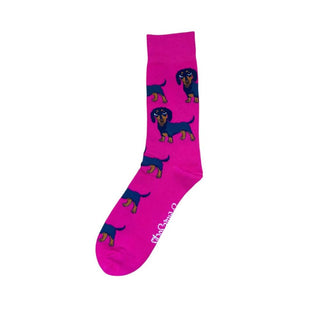 Hot Pink Dachshund Socks