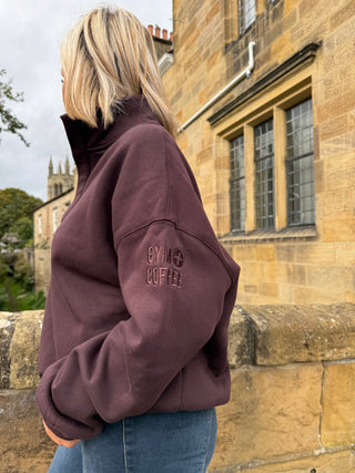 Snap Collar Sierra Sweatshirt in Mocha Bean