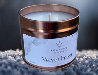 Crowberry Wood Tin Candle- Velvet Frost