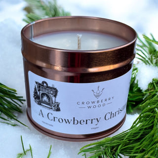 Crowberry Wood Tin Candle- Crowberry Christmas