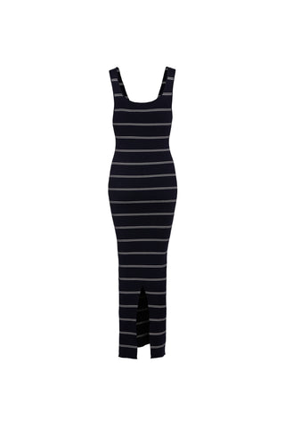 Juliet Knit Maxi Dress Ink Navy Stripe