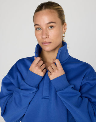 Urban Snap Collar Sweatshirt Tidal Blue