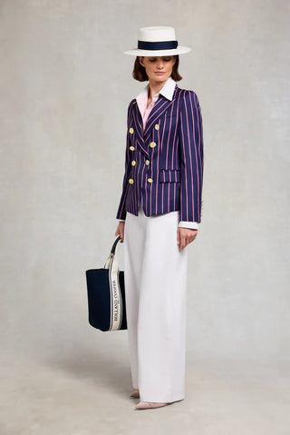 KNIGHTSBRIDGE BLAZER IN NAVY PINK WIDE STRIPE