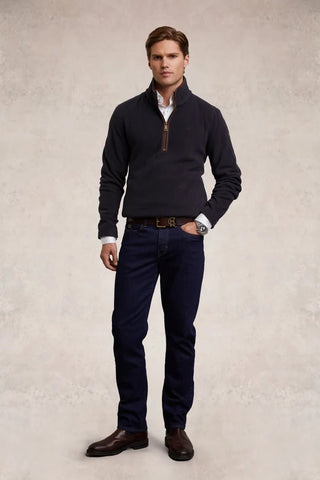 Men's Country Fleece Quarter Zip Ink Navy