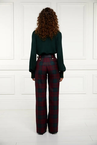 HIGH WAISTED STRAIGHT TROUSER - MULBERRY TARTAN