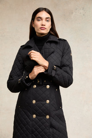 Enstone Quilted Trench Coat- Full Length