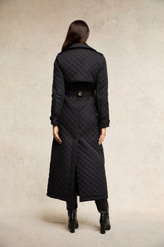 Enstone Quilted Trench Coat- Full Length