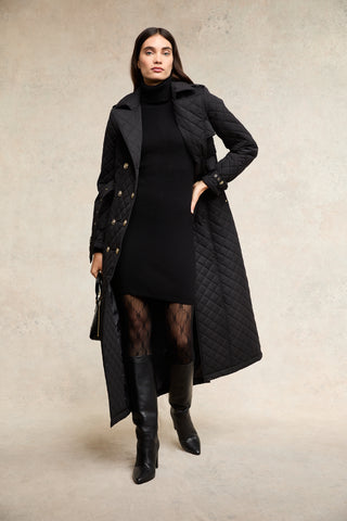 Enstone Quilted Trench Coat- Full Length