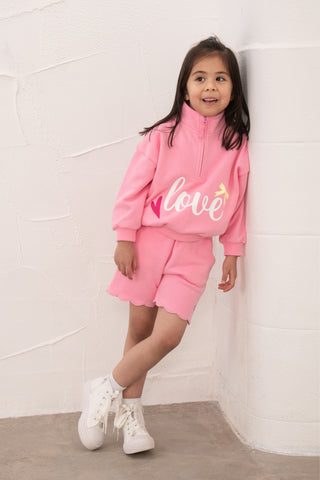 Luna Half Zip - Fluro  Pink