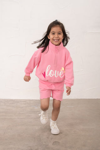 Luna Half Zip - Fluro  Pink