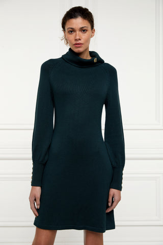 Chamonix Fit & Flare Dress in Deep Emerald