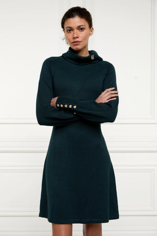 Chamonix Fit & Flare Dress in Deep Emerald