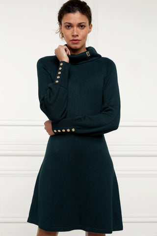 Chamonix Fit & Flare Dress in Deep Emerald
