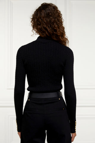 Ava Half Zip Knit in Black