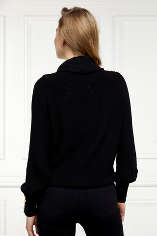 Daisy Roll Neck Knit Black