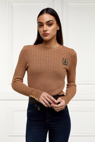 PRINCETON CREW NECK KNIT - Dark Camel