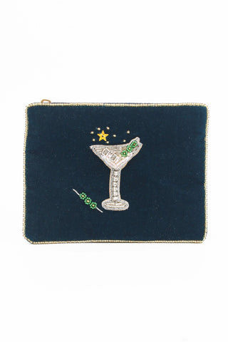 MARTINI ON BLUE SMALL POUCH