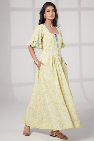 Mori Lemon Print Dress