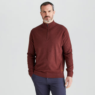 Mens Hartland 1/4 Zip knit - Oxblood