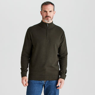 Mens Hartland 1/4 Zip knit - Deep Forest