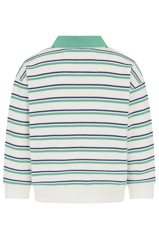 Myles Jersey - Sea Green & Navy Stripe