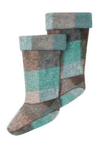 Elle Fleece Socks - Evergreen Check