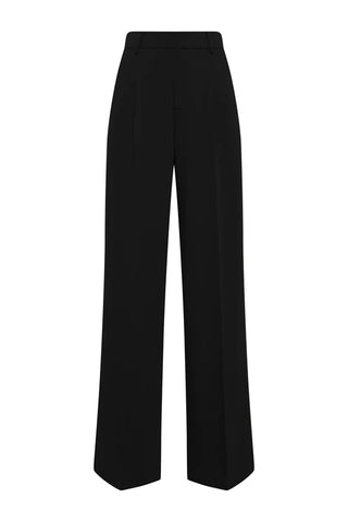 PLEATED WIDE LEG TROUSER BLACK