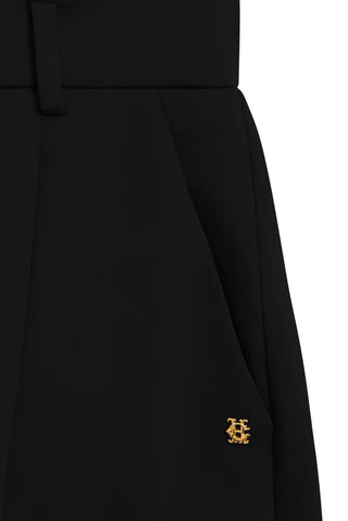 PLEATED WIDE LEG TROUSER BLACK