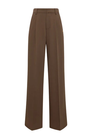 PLEATED WIDE LEG TROUSER MOCHA