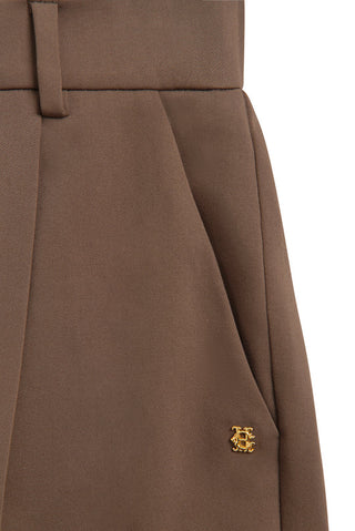PLEATED WIDE LEG TROUSER MOCHA