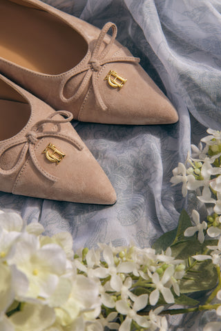 POINTED BALLET SHOE BLUSH SUEDE