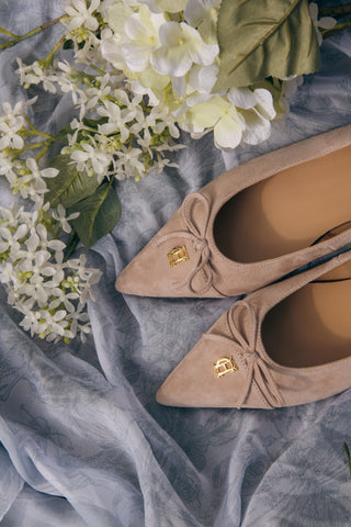 POINTED BALLET SHOE BLUSH SUEDE