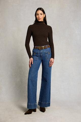 POLLY ROLL NECK KNIT - CHOCOLATE