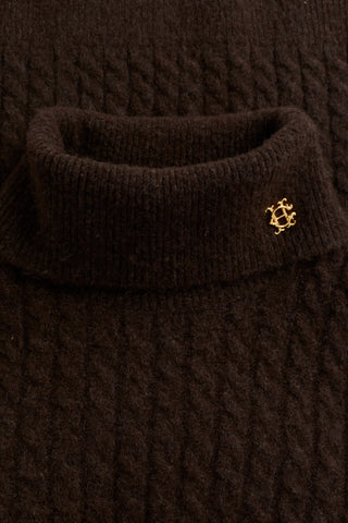 POLLY ROLL NECK KNIT - CHOCOLATE