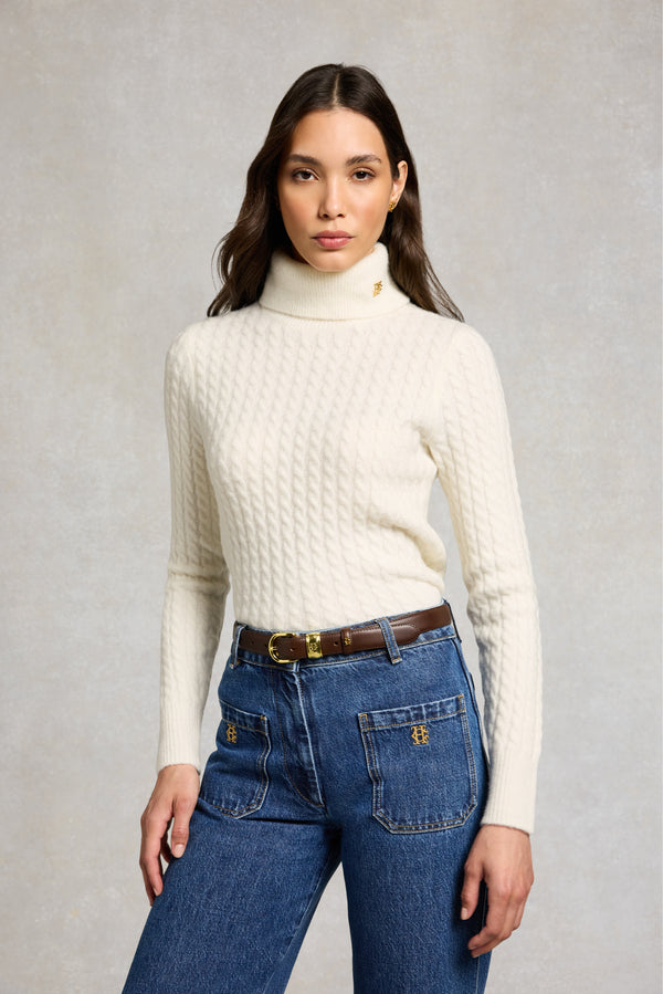POLLY ROLL NECK KNIT - WINTER WHITE