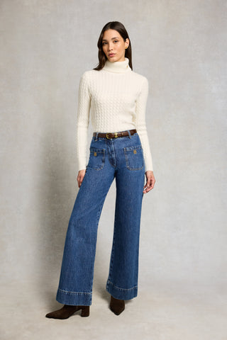 POLLY ROLL NECK KNIT - WINTER WHITE