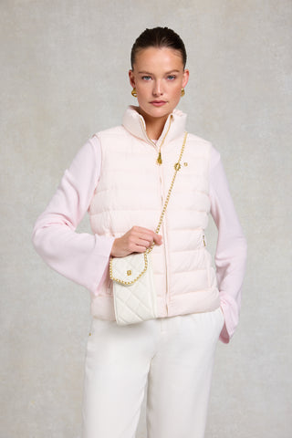 QUILTED CROSSBODY POUCH CREAM LEATHER