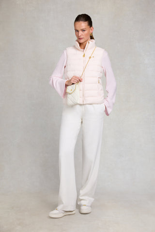 QUILTED CROSSBODY POUCH CREAM LEATHER