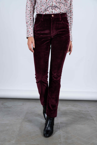 Rosie Wine Velvet Trousers