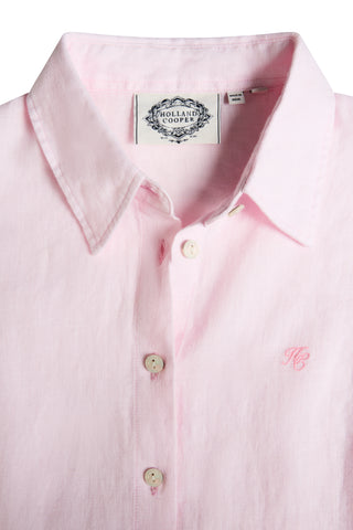 SLEEVELESS AMALFI SHIRT POWDER PINK LINEN