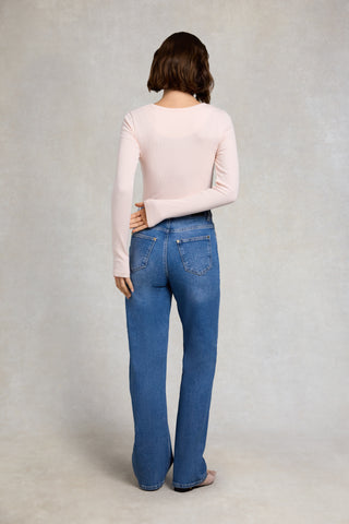 REBECCA LONG SLEEVE TOP PALEST PINK