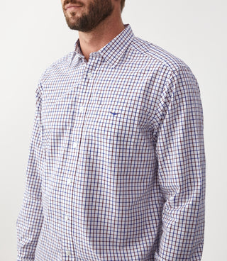 Collins Shirt - Navy Burgundy White