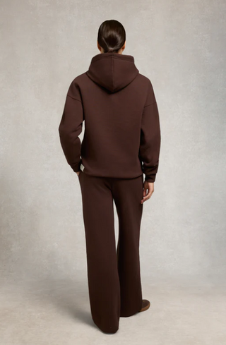 Relaxed Fit Script Hoodie Walnut