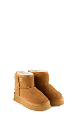 Shearling Platform Boot Tan