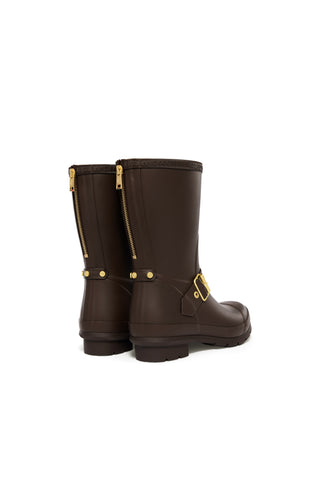 Sherpa Lined Chelsea Wellington Chocolate Matte Gold