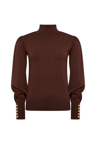 Structured Kelsie Roll Neck Knit Cocoa